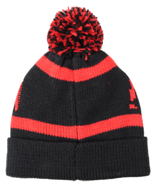 OFFICIAL AC MILAN BEANIE WITH PON PON | ORIGINAL AC MILAN WINTER HAT BY CASTELLANO MI105 