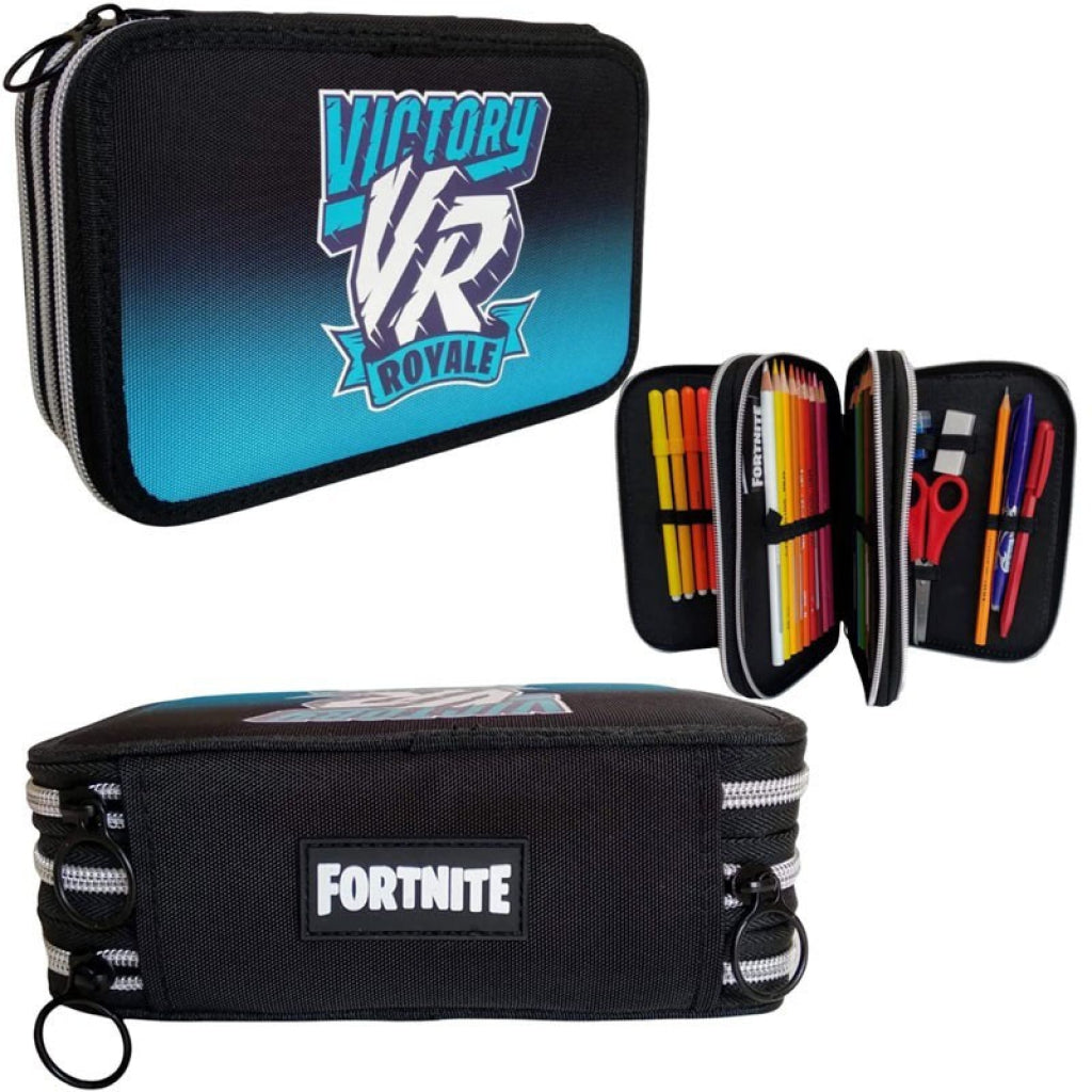 ASTUCCIO 3 ZIP SPORTY VICTORY FORTNITE CON PENNA