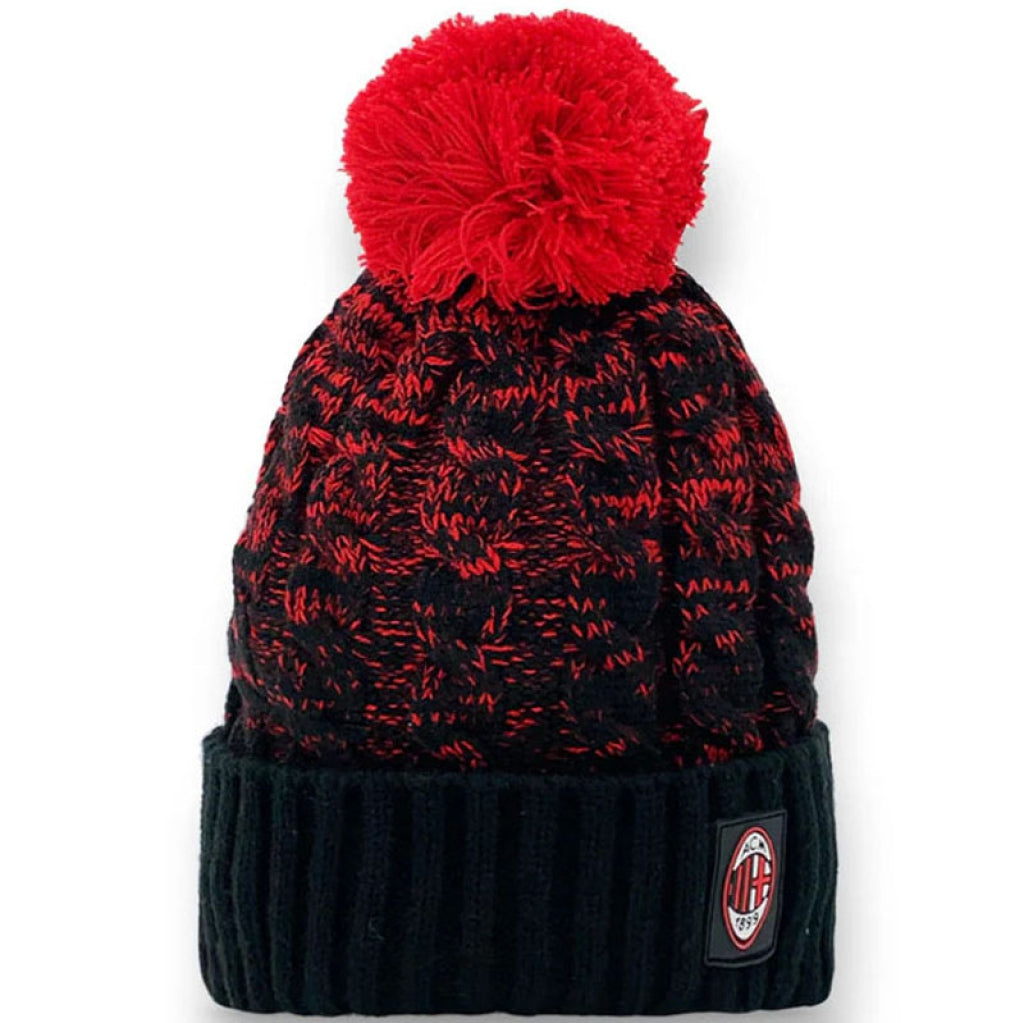 BERRETTO CON PON PON BICOLOR MILAN