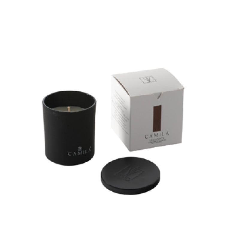 CANDELA 140GR D8H8CM OPACO NERO LIQUIRIZIA - CAMILA