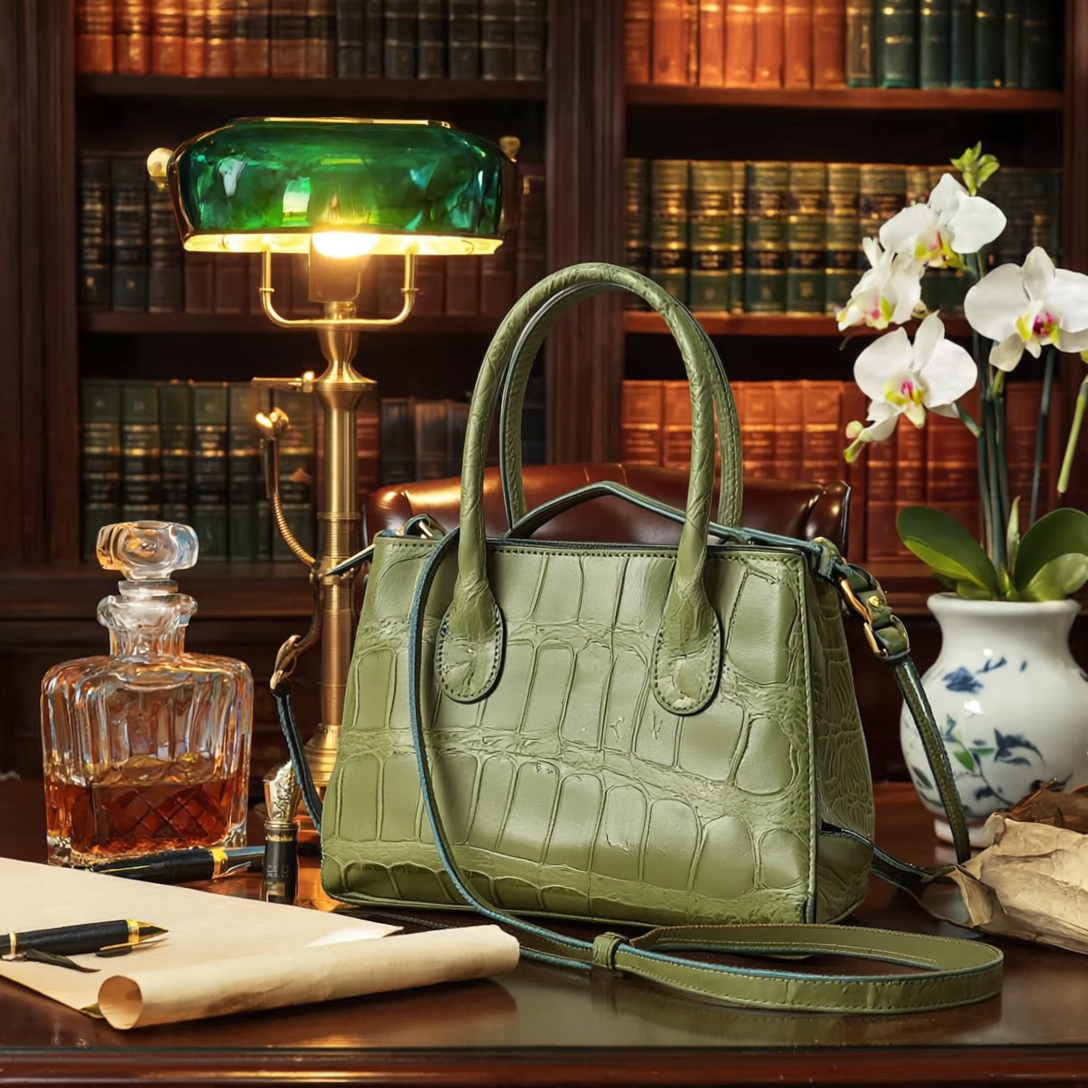 CALLISTO - Borsa Saddle Bag Guia's 1964 in Vero Coccodrillo