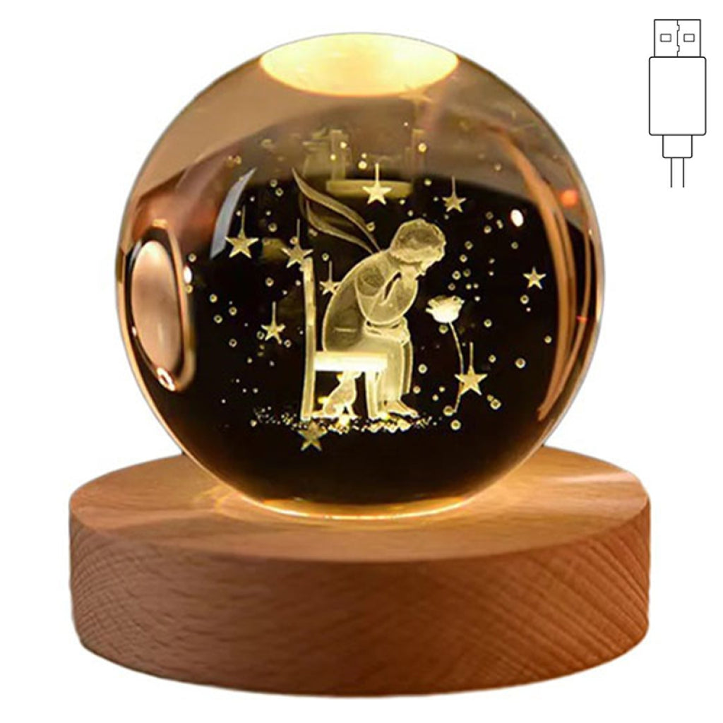 LAMPADA GLOBO PICCOLO PRINCIPE D6 H8CM USB GIFTBOX