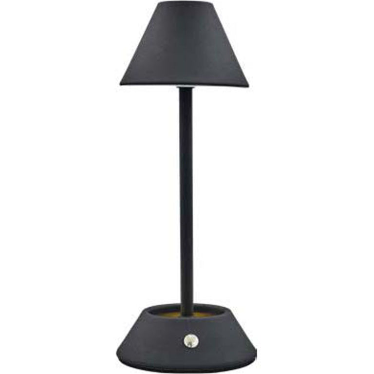 BLACK METAL TOUCH LED LAMP CONE 11.5X11.5H24CM