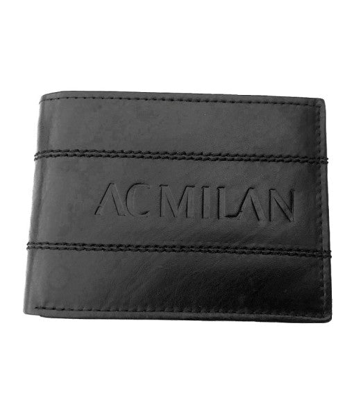 AC MILAN OFFICIAL BLACK SLIM WALLET in GENUINE ORIGINAL ENZO CASTELLANO LEATHER 042