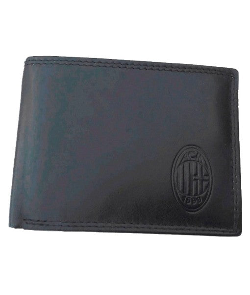 AC MILAN OFFICIAL SLIM BLACK WALLET in GENUINE ORIGINAL ENZO CASTELLANO LEATHER 040