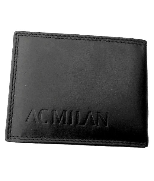 AC MILAN OFFICIAL SLIM BLACK WALLET in GENUINE ORIGINAL ENZO CASTELLANO LEATHER 040