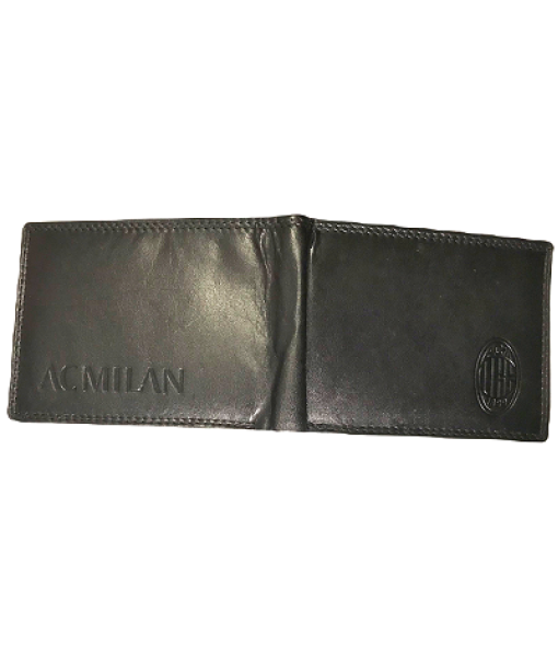 AC MILAN OFFICIAL SLIM BLACK WALLET in GENUINE ORIGINAL ENZO CASTELLANO LEATHER 040