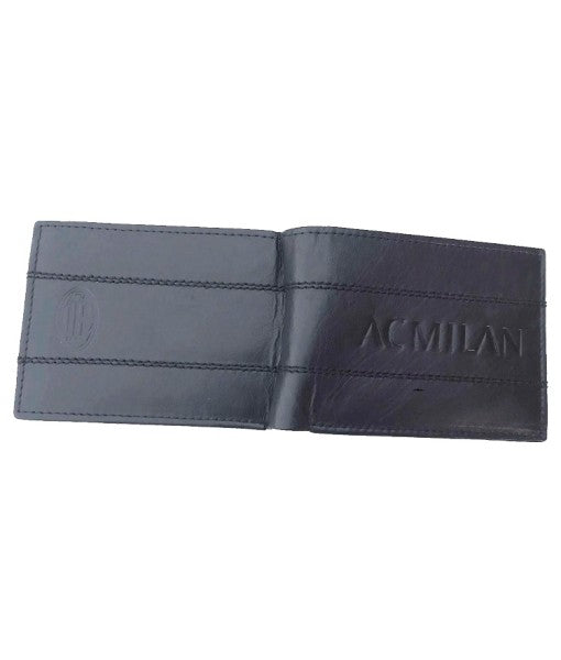 AC MILAN OFFICIAL BLACK SLIM WALLET in GENUINE ORIGINAL ENZO CASTELLANO LEATHER 042