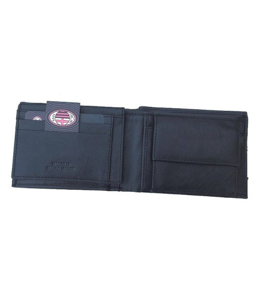 AC MILAN OFFICIAL BLACK SLIM WALLET in GENUINE ORIGINAL ENZO CASTELLANO LEATHER 042