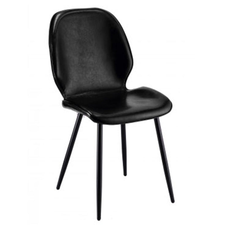 SEDIA NERA 46X55H89CM GAMBE IN METALLO