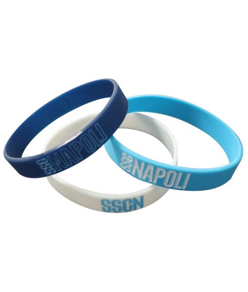 SET 3 BRACCIALETTI NAPOLI UFFICIALE BRACCIALETTO NAPOLI in SILICONE