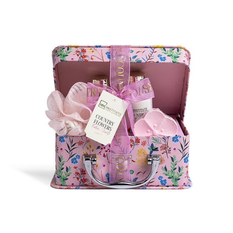 4-Piece Floral Bath Set in a Carry Case - IDC Institute