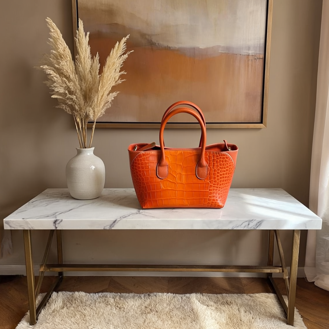 PAOLA SMALL BAG - Guia's 1964 in Vera Pelle di Vitello Stampata Cocco