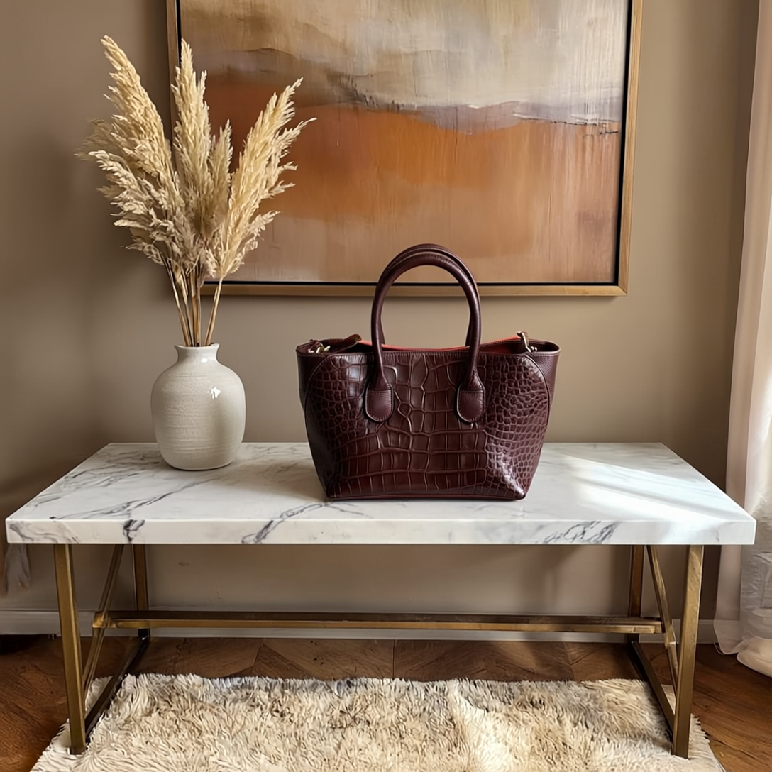 PAOLA SMALL BAG - Guia's 1964 in Vera Pelle di Vitello Stampata Cocco