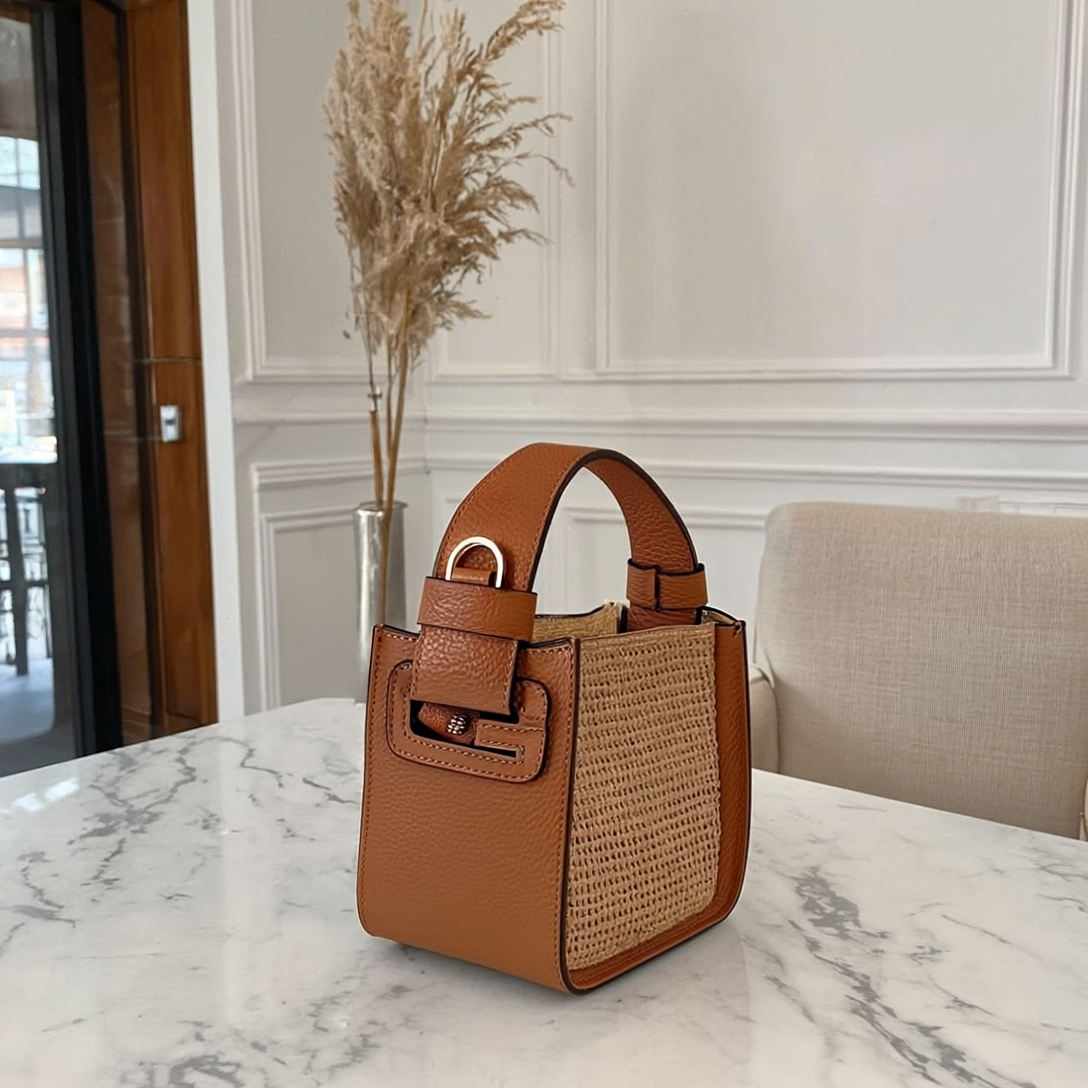 MIRANDA - Borsa Quadro Piccola Rafia Guia's 1964