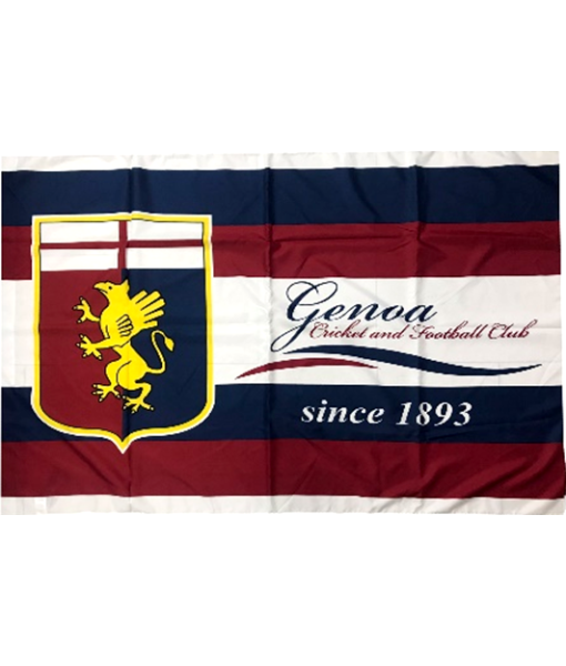 BANDIERA GENOA UFFICIALE GRANDE cm. 100 x 140 BIANCA-ROSSOBLU