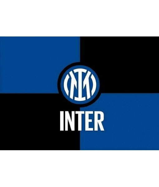 BANDIERA INTER LOGO NUOVO UFFICIALE GRANDE cm. 100 x 140 NERAZZURRA