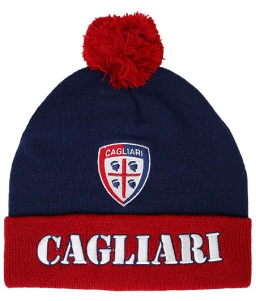OFFICIAL CAGLIARI BEANIE WITH PON PON | EMBROIDERED CAGLIARI WINTER HAT