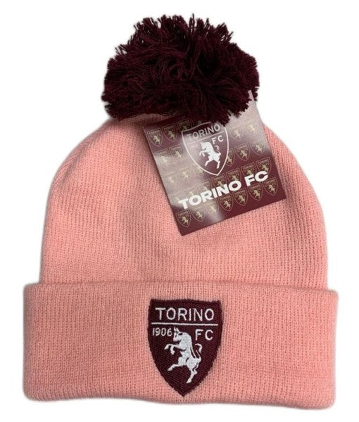 OFFICIAL TORINO BEANIE WITH PON PON FOR WOMEN | TURINO WINTER HAT WITH PINK EMBROIDERY FOR GIRLS