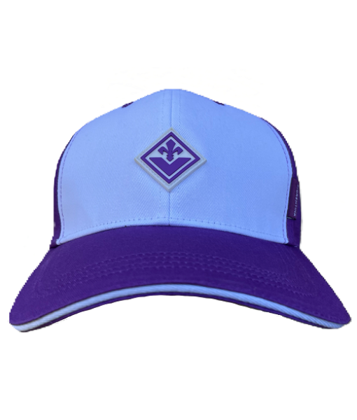CAPPELLO FIORENTINA UFFICIALE in COTONE BIANCOVIOLA