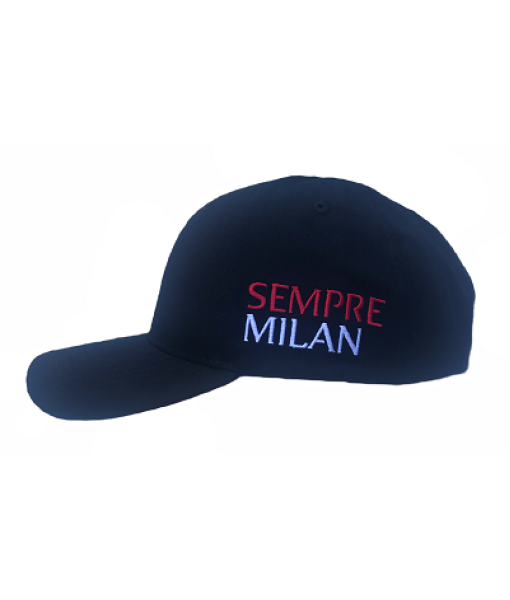 CAPPELLO MILAN UFFICIALE in COTONE NERO SEMPRE MILAN