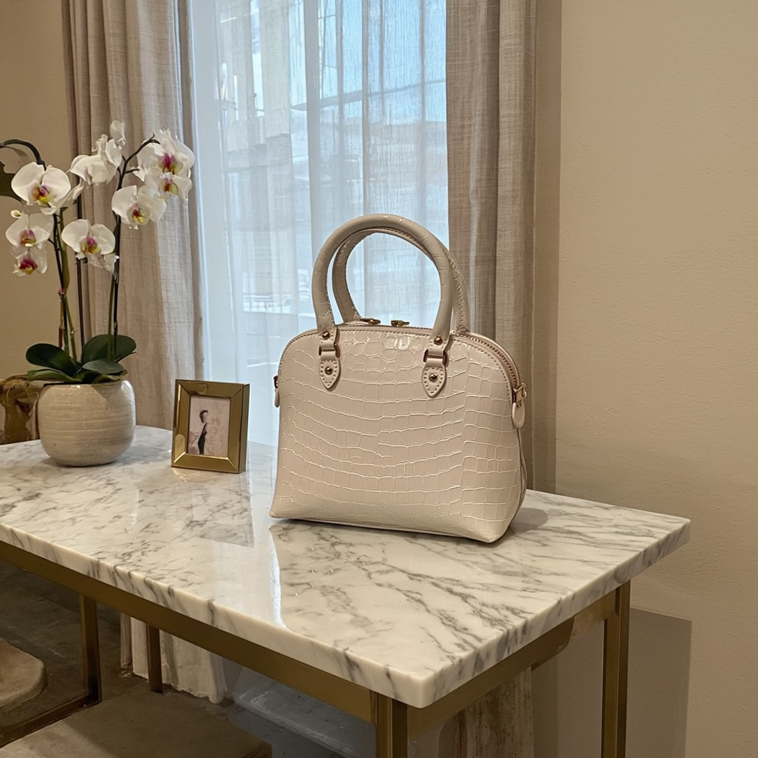 DENISE - Borsa Guia's 1964 in Vitello di Alta Qualità stampato Cocco