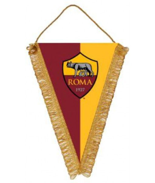 GAGLIARDETTO ROMA UFFICIALE GRANDE cm. 25 x 35 TRIANGOLARE GIALLOROSSO