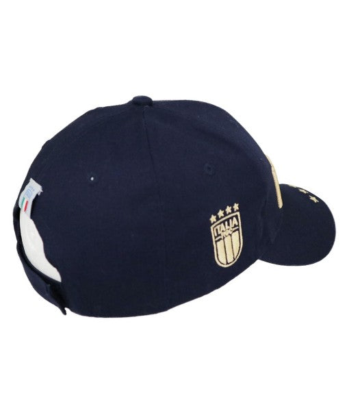 CAPPELLO ITALIA F.I.G.C. UFFICIALE in COTONE BLU NAVY RICAMATO
