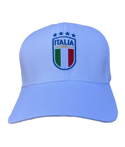 CAPPELLO ITALIA F.I.G.C. UFFICIALE in COTONE BIANCO RICAMATO