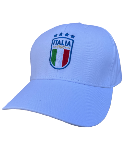 CAPPELLO ITALIA F.I.G.C. UFFICIALE in COTONE BIANCO RICAMATO