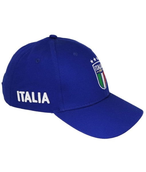CAPPELLO ITALIA F.I.G.C. UFFICIALE in COTONE BLU ROYAL RICAMATO