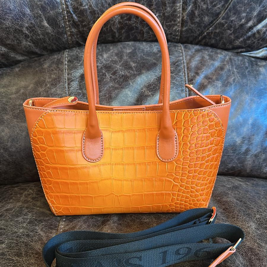 SOLO 3 DISPONIBILI! PAOLA SMALL BAG - Guia's 1964 in Vera Pelle di Vitello Stampata Cocco - PREZZO FINE COLLEZIONE!