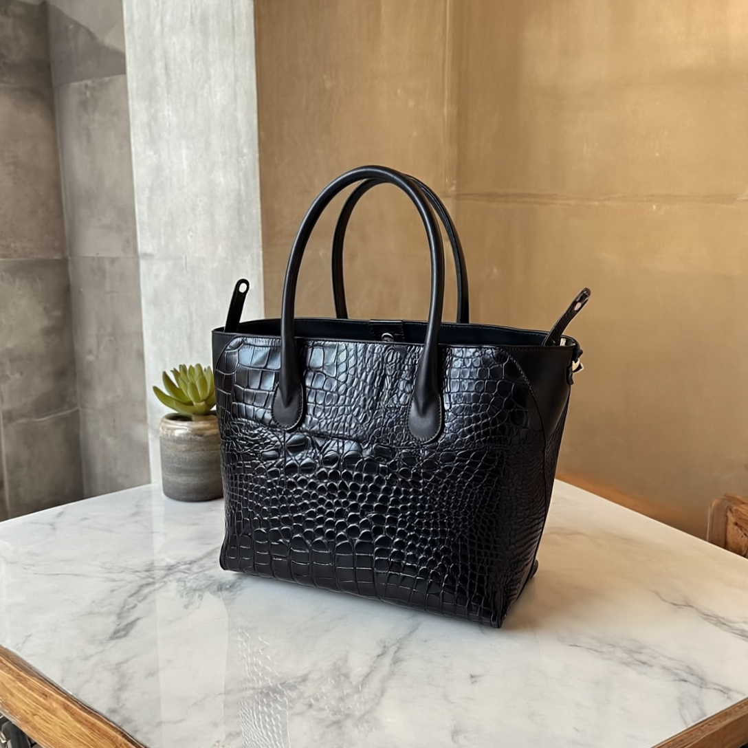 PAOLA LARGE BOX - Shopper trasformabile Guia's 1964 in vera pelle stampa cocco