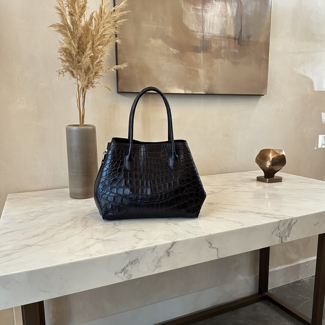 PAOLA LARGE BOX - Shopper trasformabile Guia's 1964 in vera pelle stampa cocco