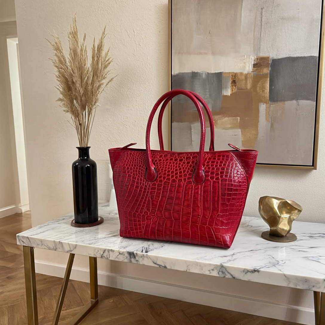 PAOLA LARGE BOX - Shopper trasformabile Guia's 1964 in vera pelle stampa cocco