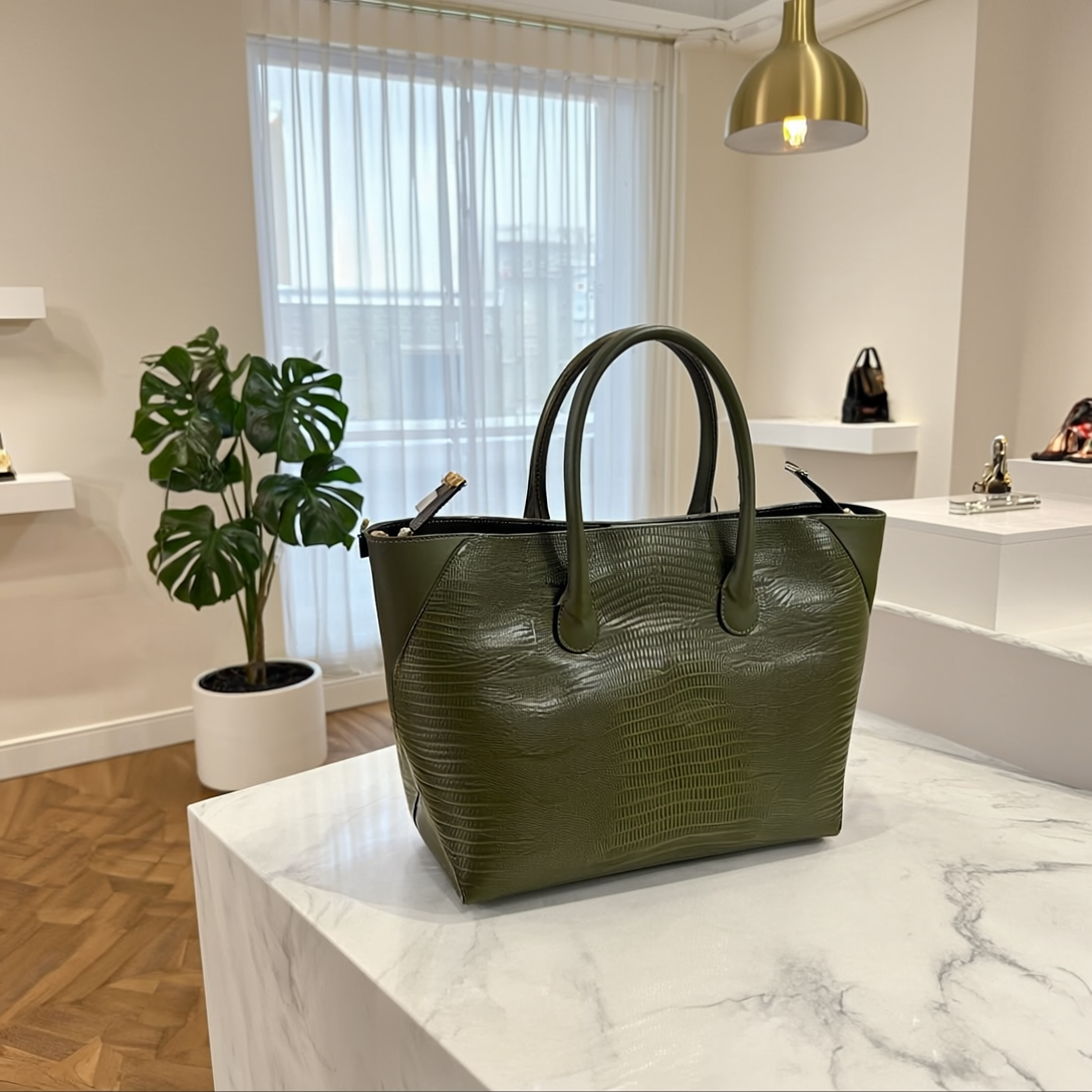 PAOLA LARGE BOX - Shopper trasformabile Guia's 1964 in vera pelle stampa cocco