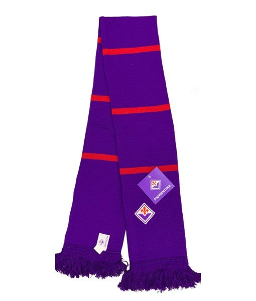 OFFICIAL FIORENTINA TUBULAR SCARF IN PURPLE AND RED EMBROIDERED ACRYLIC