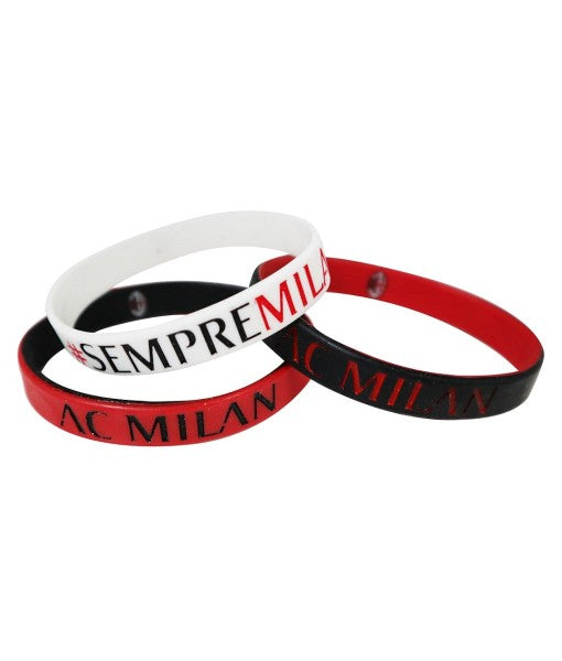 SET OF 3 OFFICIAL MILAN SILICONE BRACELET BRACELETS